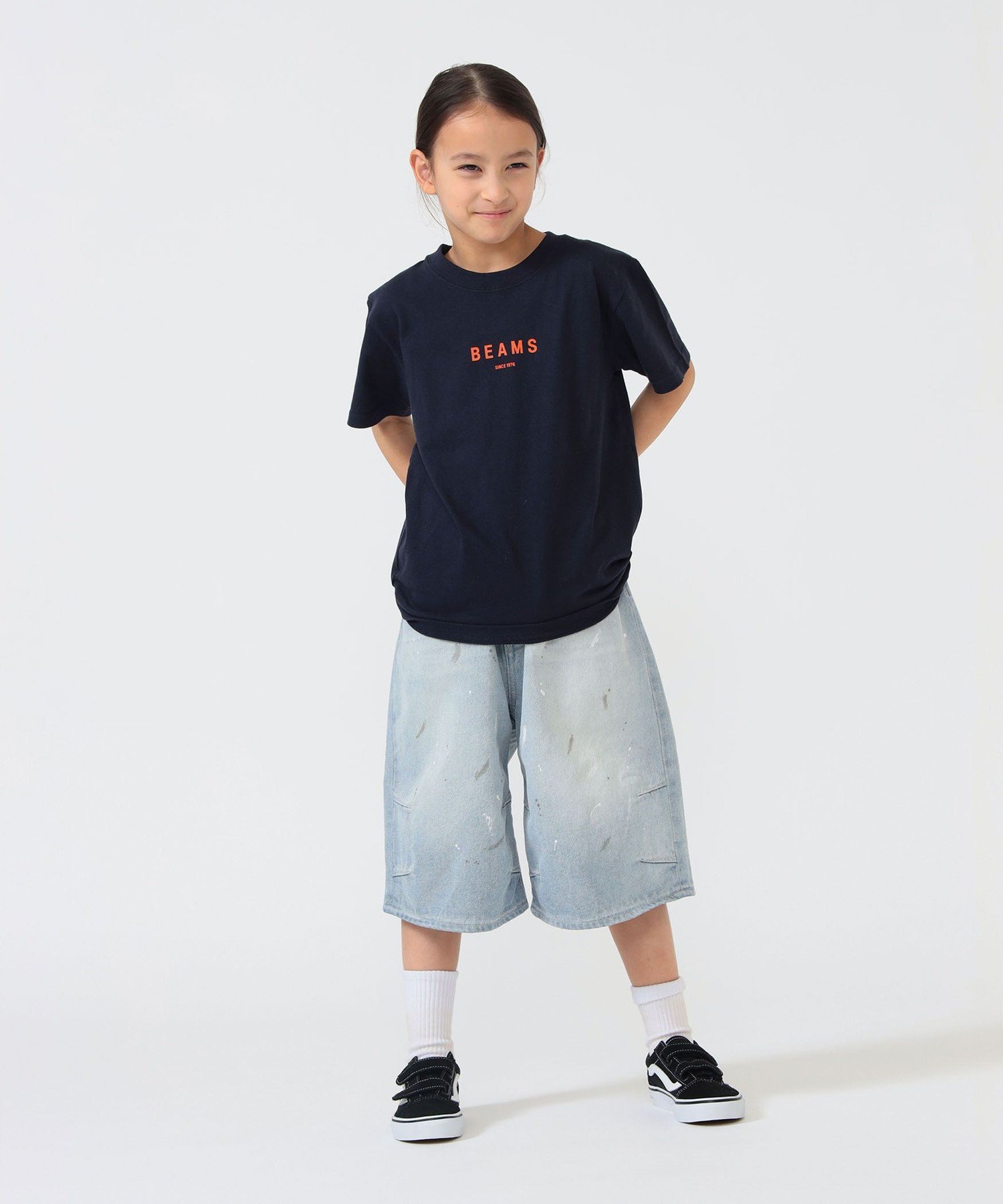 BEAMS * Детская футболка BEAMS / с логотипом BEAMS (110~160 см) 26SS Kodomo Beams, NAVY — фото 3