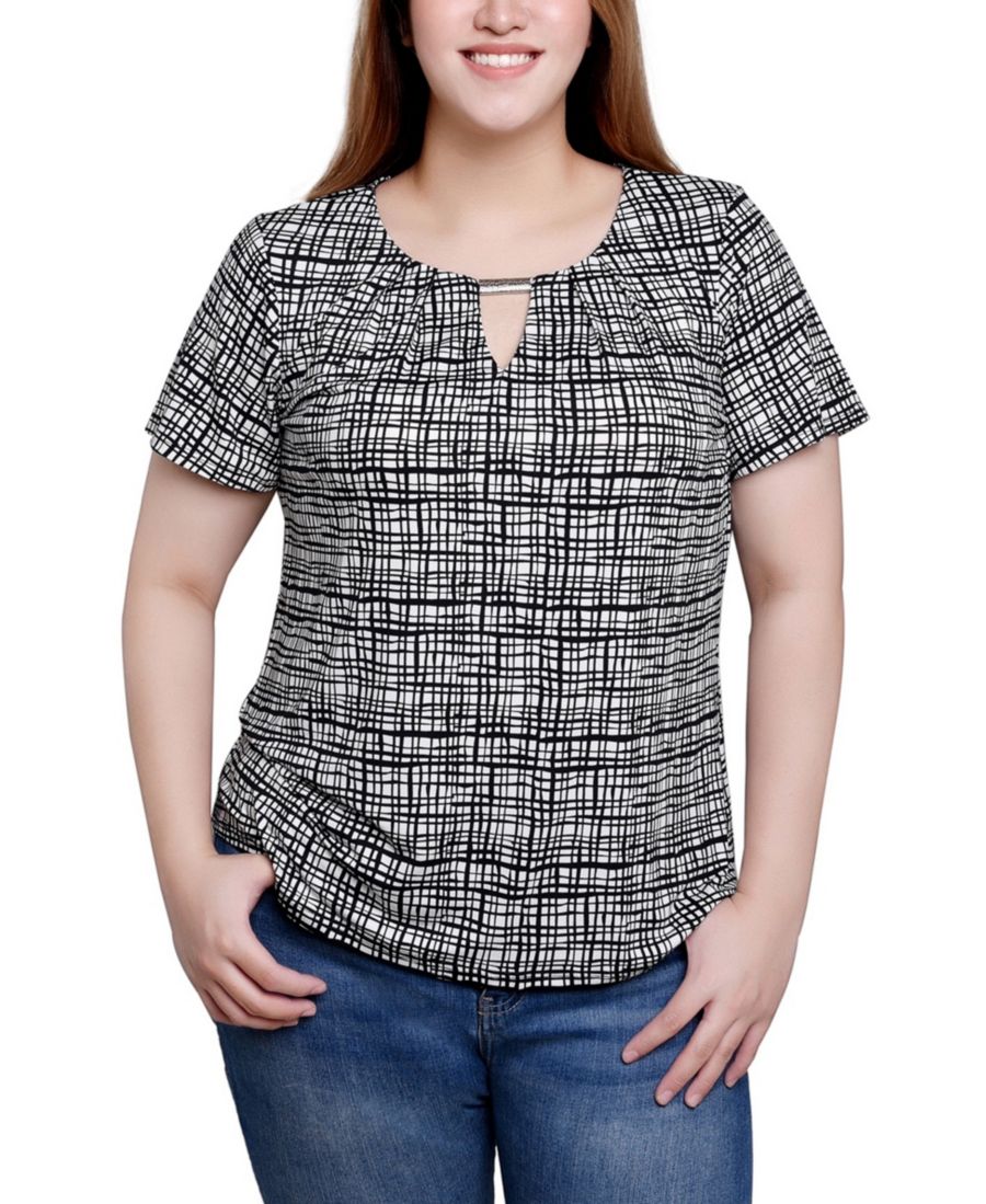 

Футболка с коротким рукавом и фурнитурой NY Collection, Black White Graph, Белый, Футболка с коротким рукавом и фурнитурой NY Collection, Black White Graph