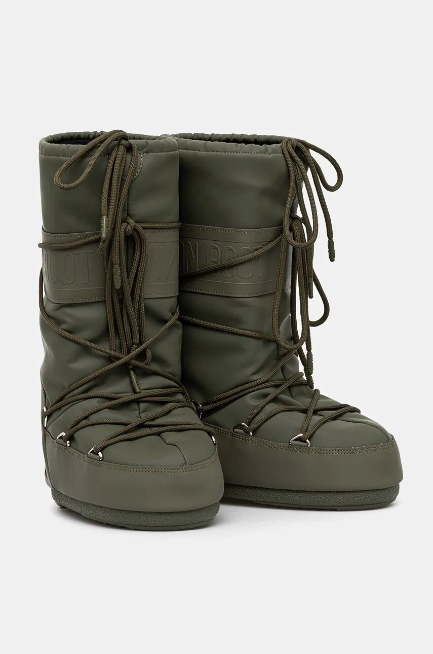 Зимние ботинки Moon Boot высокие на толстой подошве, зеленый — фото 4