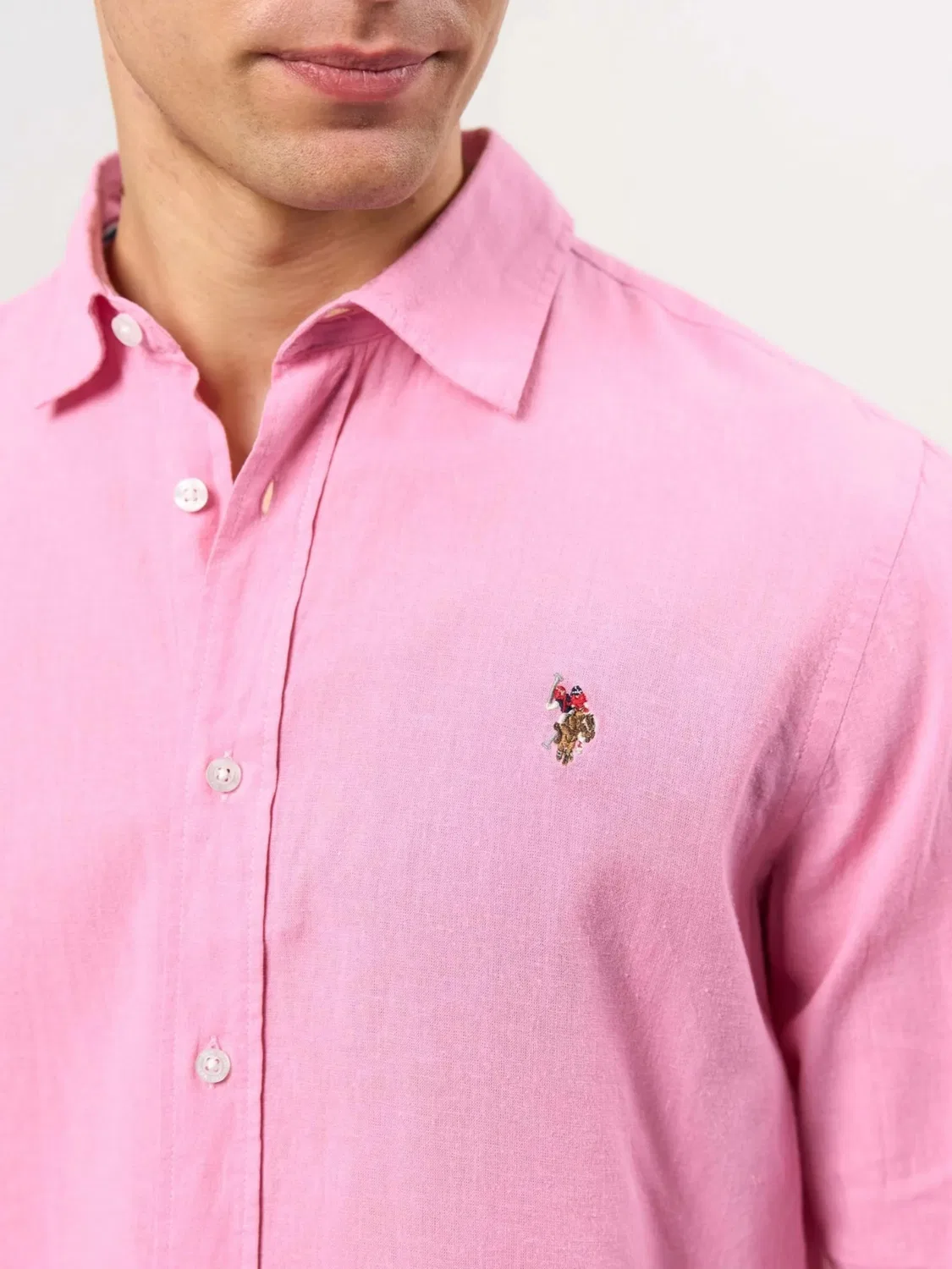 Удобная рубашка на пуговицах ' UMFlori ' U.S. Polo Assn., Pink — фото 4