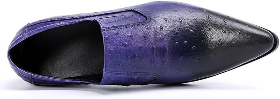 Мокасины Santimon Mens Slip On Loafers- туфли для повседневной и официальной носки из натуральной кожи, удобные, подходящие для вечеринок, путешествий и свадеб, синий — фото 4