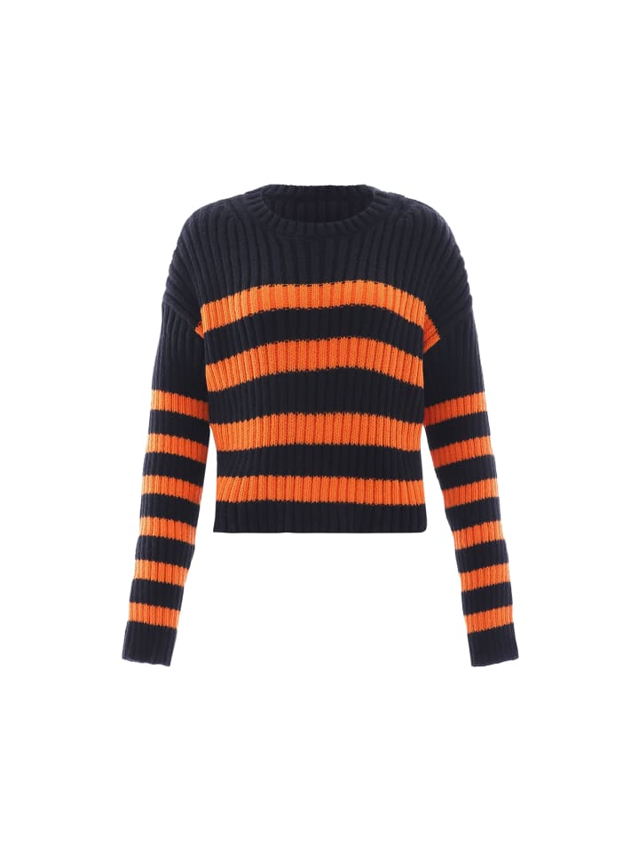 

Женский вязаный свитер черного и оранжевого цветов myMo