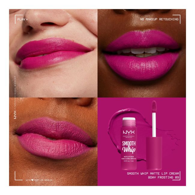 Матовая помада Smooth Whip NYX Professional Makeup, цвет bday frosting, 4 мл — фото 2