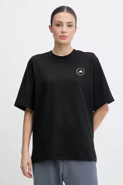 Футболка с коротким рукавом хлопок Adidas by Stella McCartney, черный