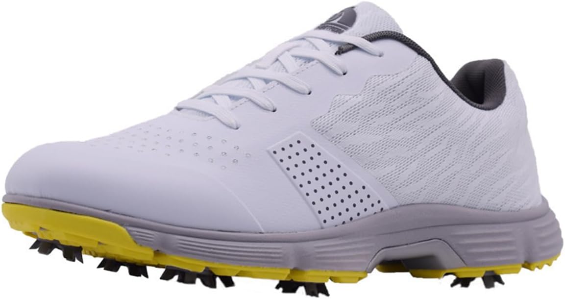 

Мужские гольф-кроссовки с 7 шипами, противоскользящие, водонепроницаемые, для тренировок и ходьбы, удобная обувь для гольфа Omcam, белый