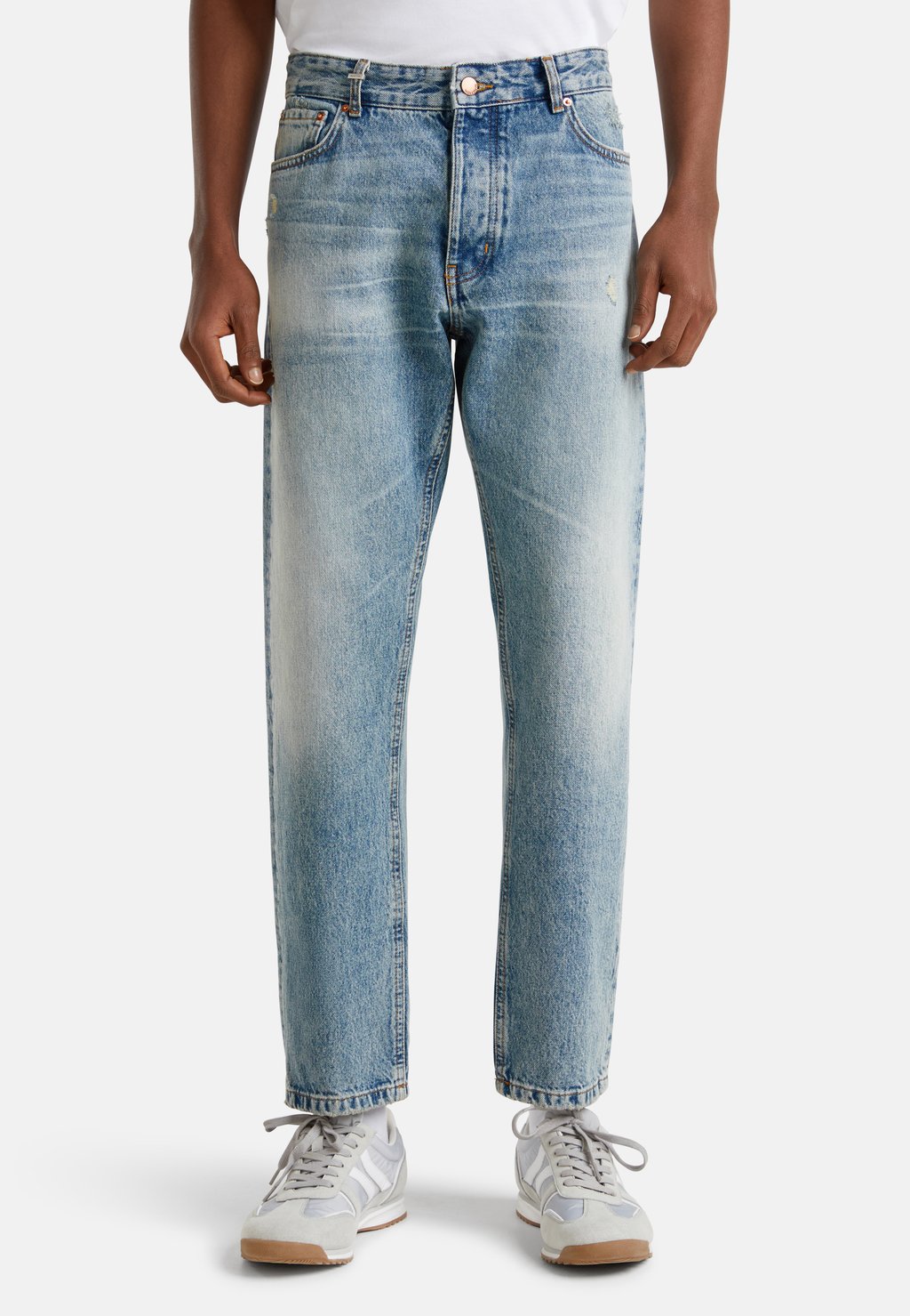 

Джинсы прямого кроя REGULAR FIT WITH RIPS United Colors of Benetton, синий