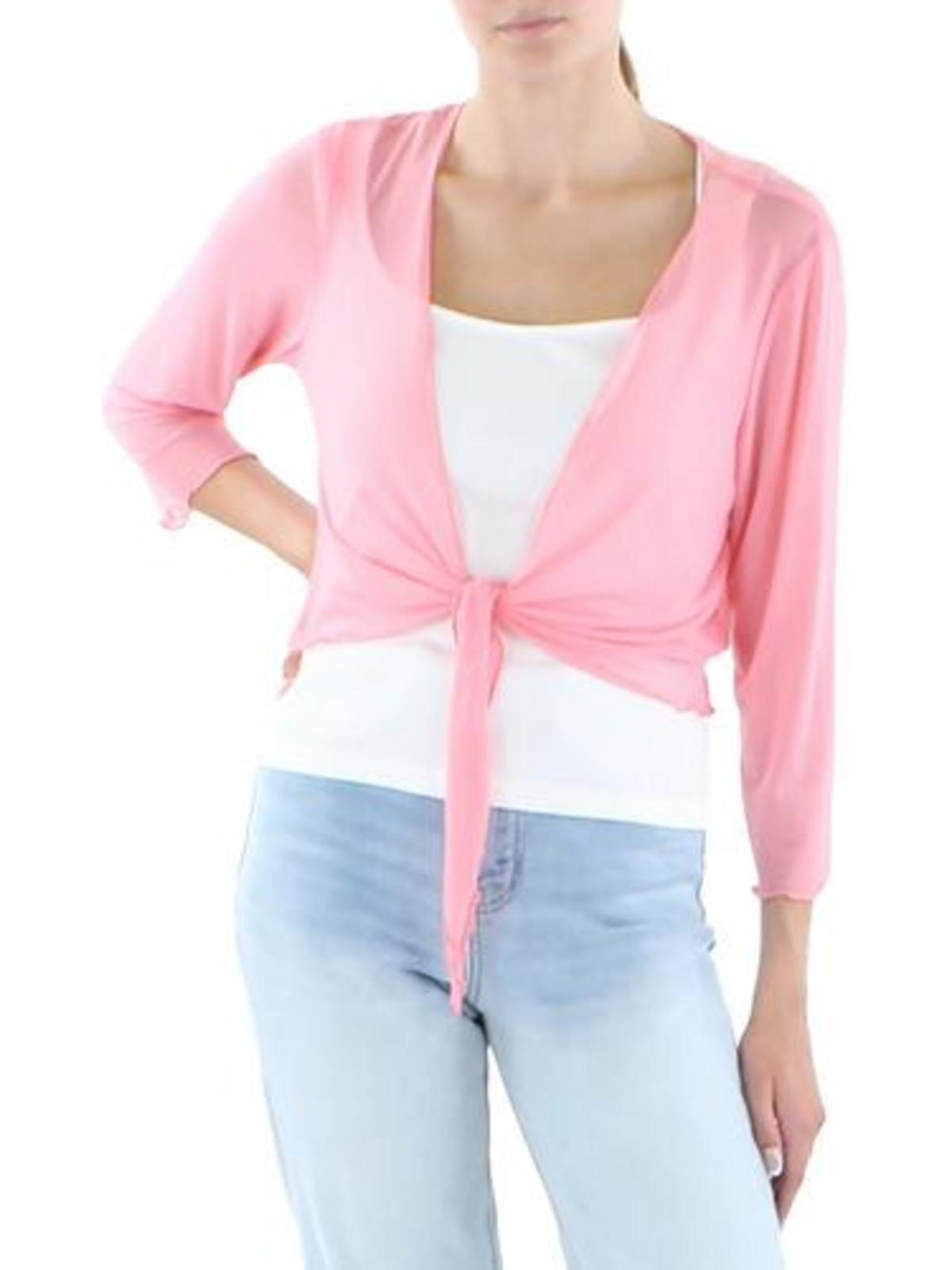 

Плюс Женское сетчатое болеро с завязкой спереди Connected Apparel, цвет coral