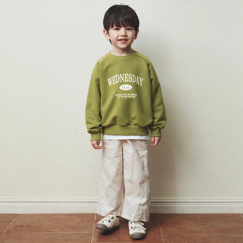 Детский свитшот Signature Raglan оливковый от Wednesdayoasis Kids — фото 3
