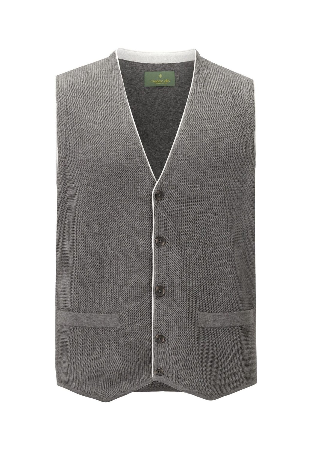 

Вязаный жилет КЕВАН Charles Colby, темно-серый