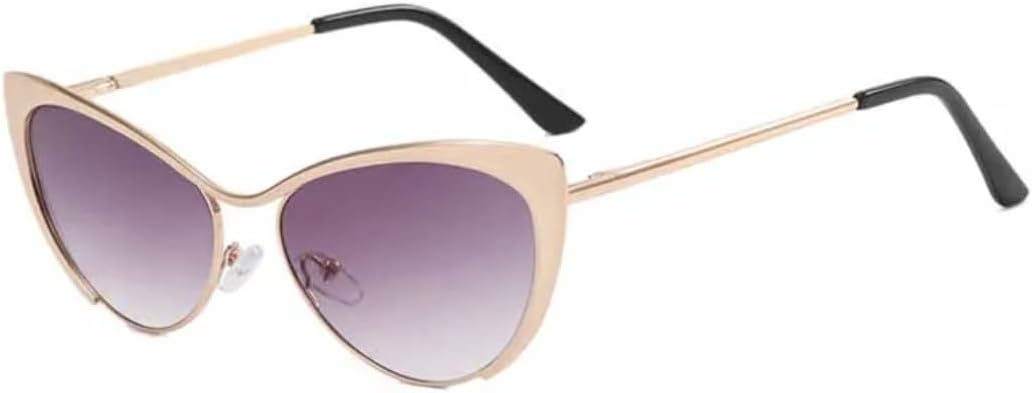 

Солнцезащитные очки с защитой от УФ-излучения UV400 | Оправа «кошачий глаз» с металлическими шарнирами | Для женщин и мужчин, для занятий спортом на открытом воздухе и вождения DSVIGF, Gold Gradient Gray