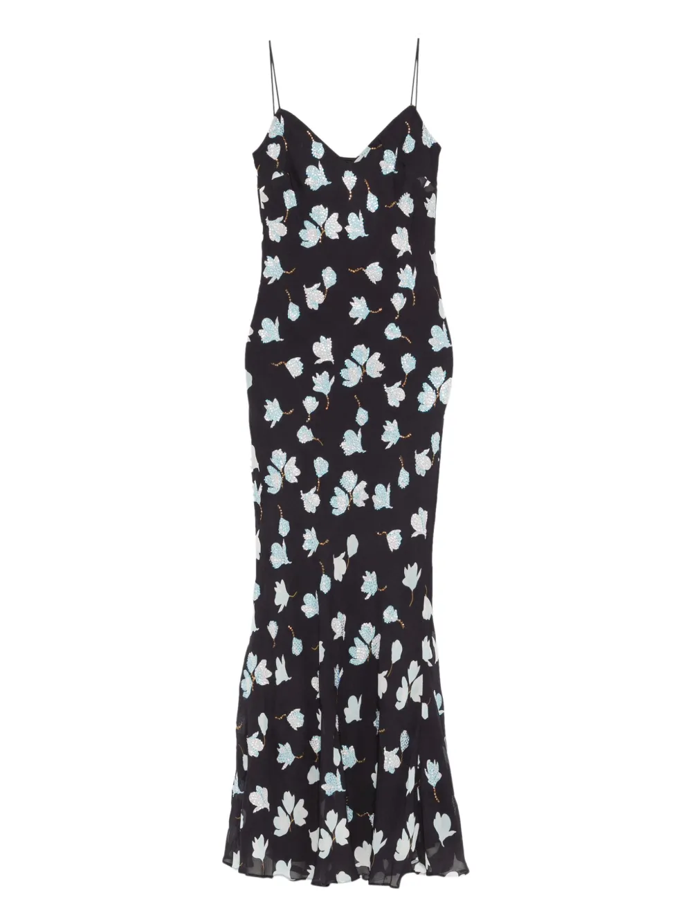 

Миди-платье с цветочным принтом Self-Portrait, синий
