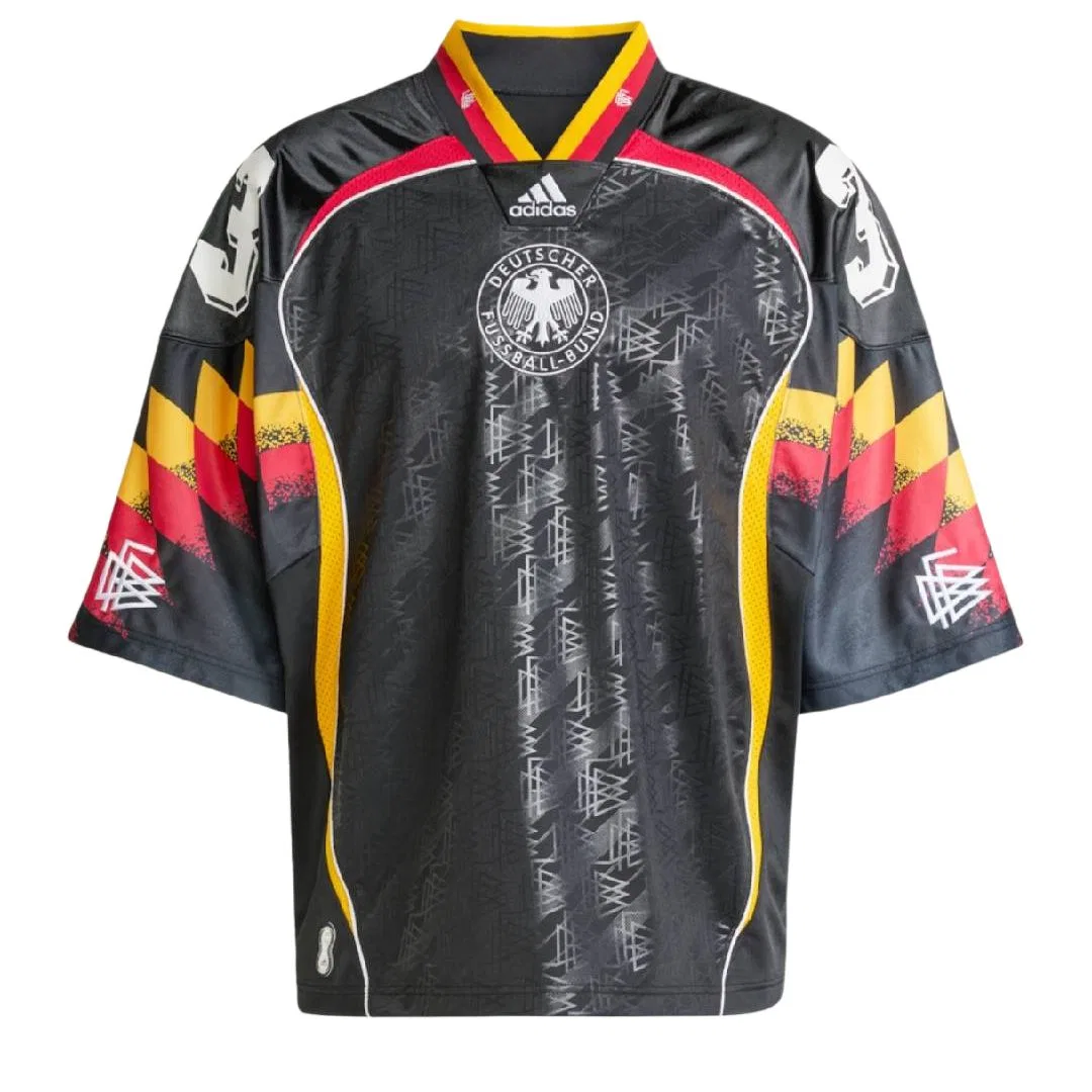 Футболка с v-образным вырезом Bringbacks Remixed Germany Adidas, Black
