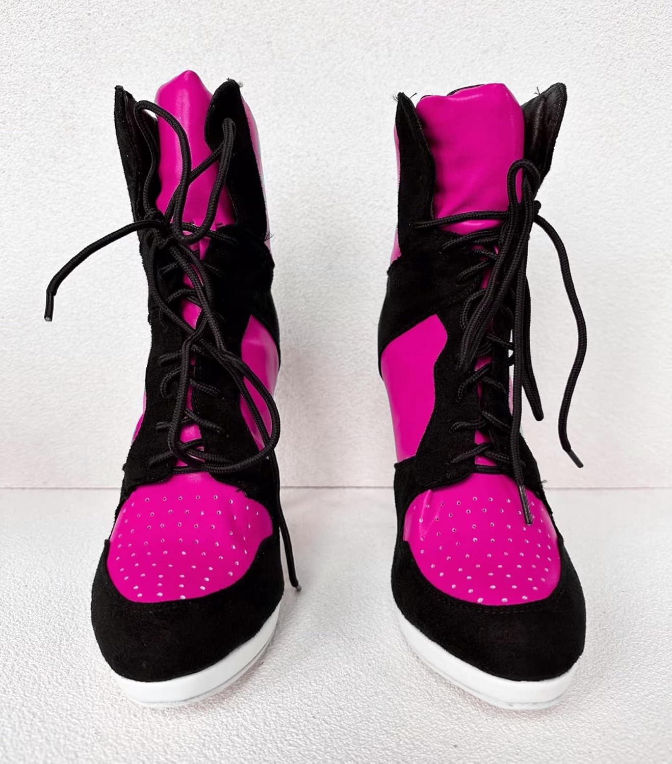 Ботильоны Frankie Hsu Stiletto Sport с высокой шпилькой для баскетбола, черные замшевые классические белые кроссовки-бутсы, дизайнерская обувь больших размеров для женщин и мужчин — фото 2