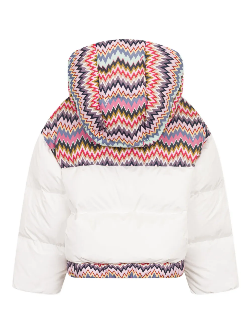 Куртка с капюшоном и зигзагообразным узором Missoni Kids, белый — фото 2