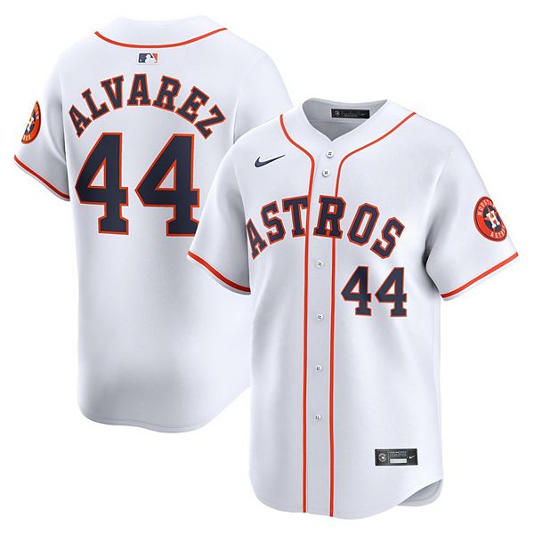 

Мужская белая домашняя лимитированная футболка игрока yordan alvarez houston astros Nike