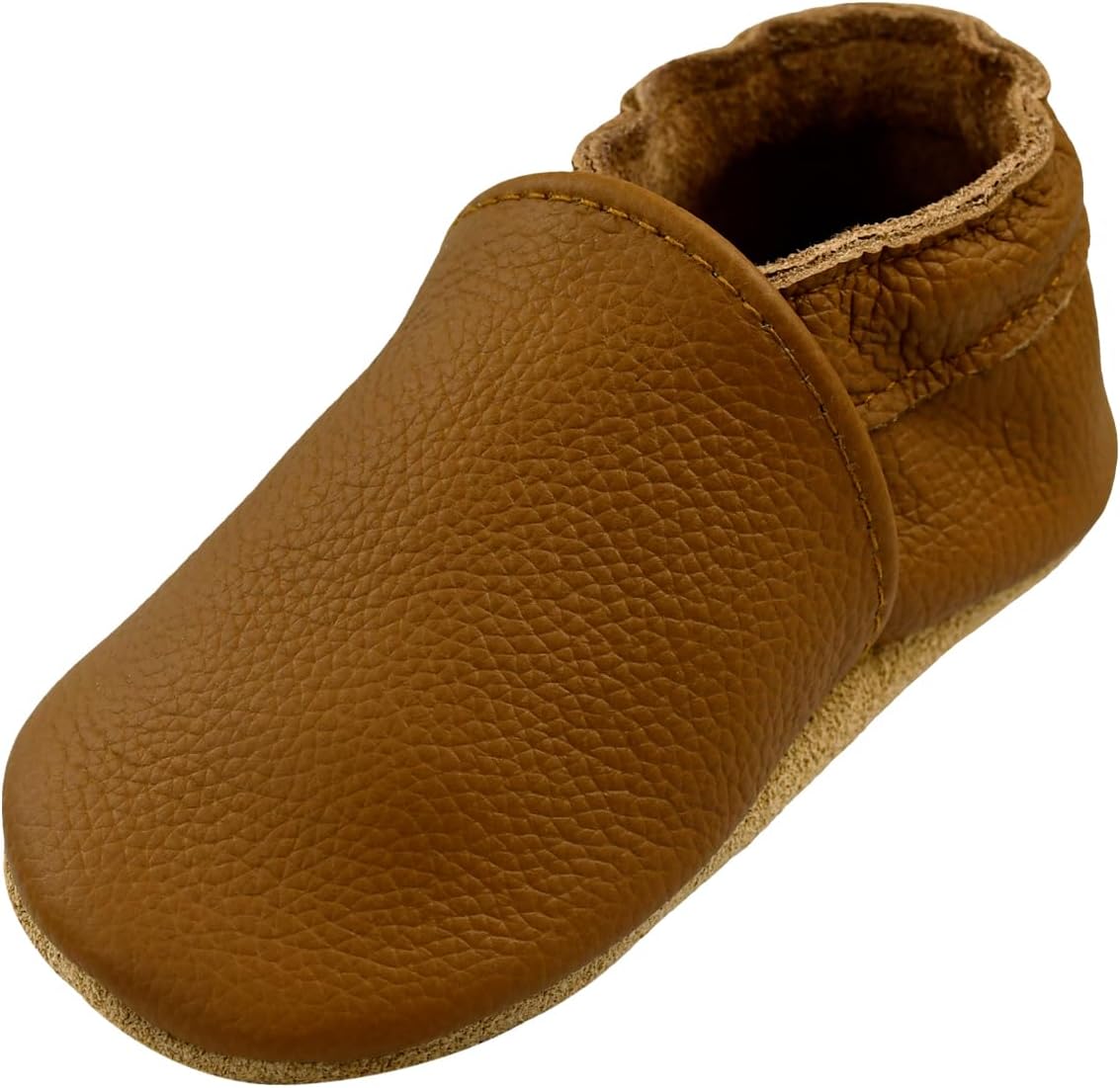 

Детские кожаные обувь iEvolve, мягкие ходунки, пинетки-мокасины для малышей, Tan