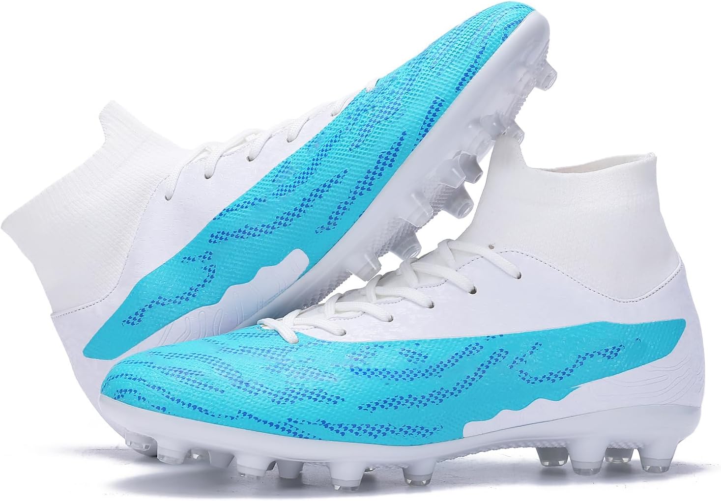 

Футбольные бутсы для мужчин и женщин, футбольная обувь для травы и зала, высокие бутсы для футбола AG/FG Favdeol, белый