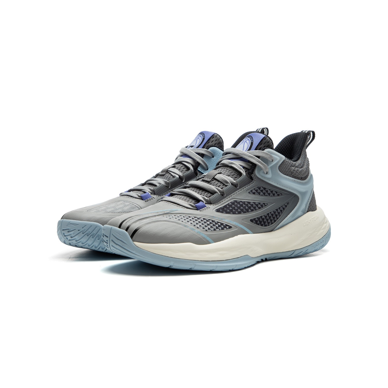 Li-Ning YOUNG детские баскетбольные кроссовки mid top серые, нескользящие, устойчивые к истиранию, с поддержкой для отскока — фото 4