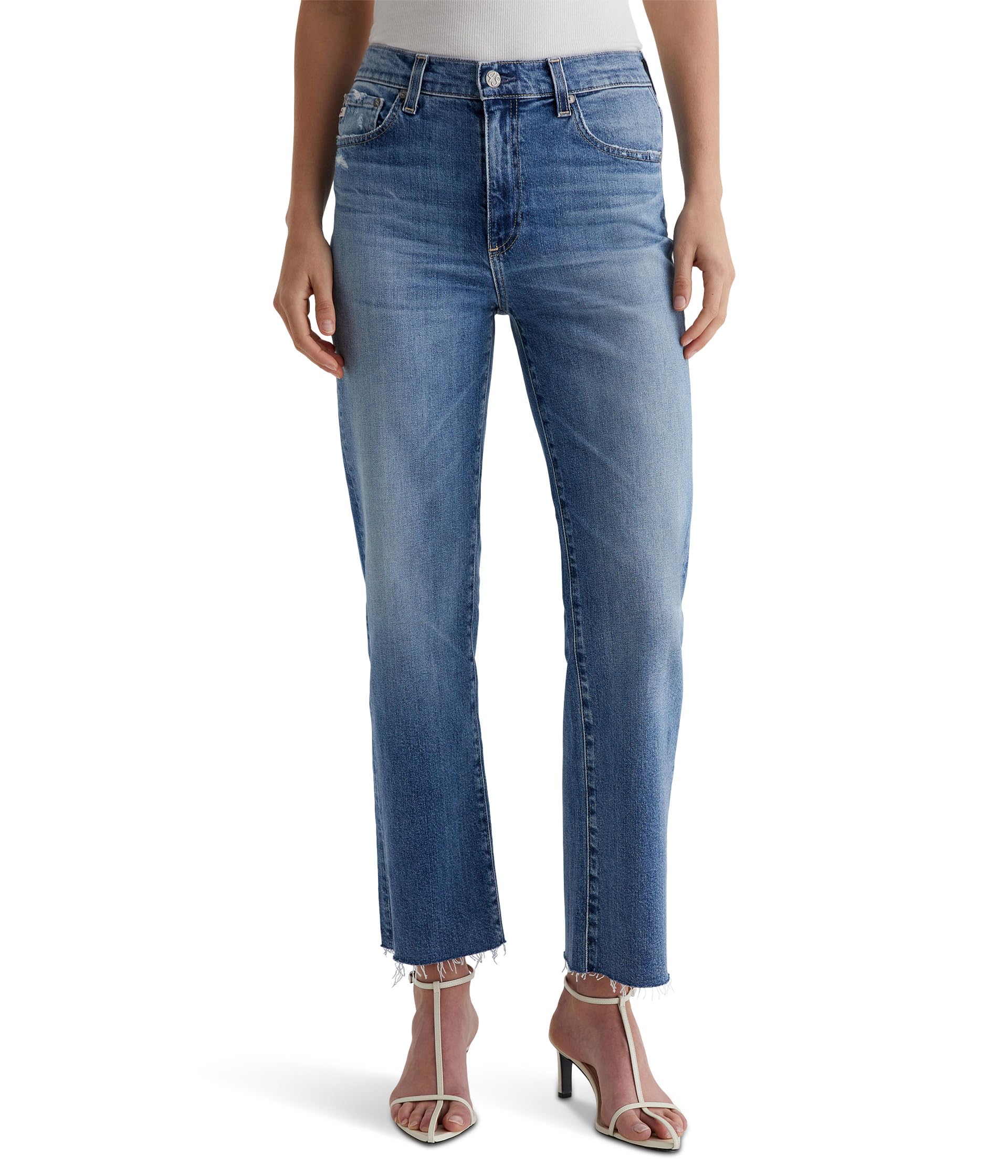 

Джинсы AG Jeans Brinley Mid Rise Straight Crop in 16 Years Postcard, цвет 16 Years Postcard
