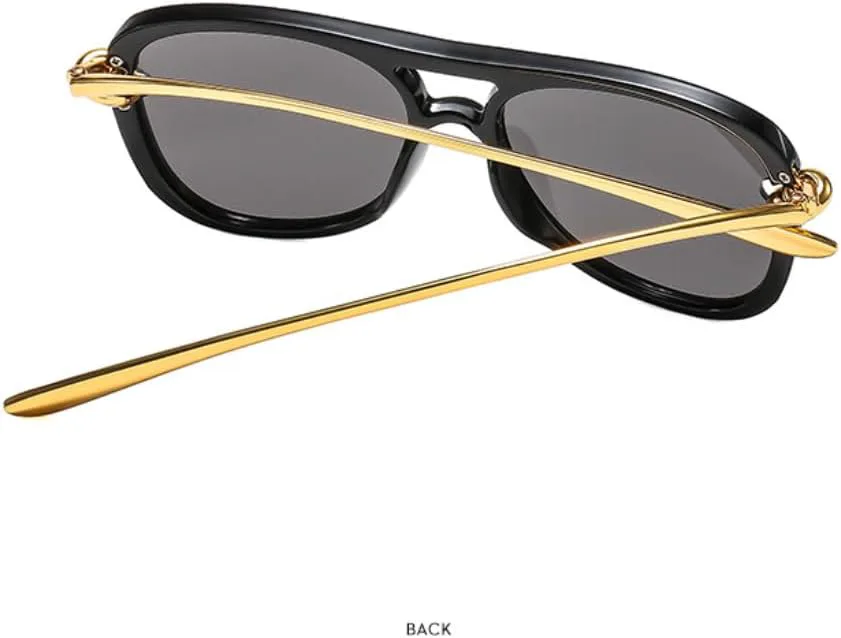 

Винтажные женские солнцезащитные очки с двойной перемычкой, модные градиентные солнцезащитные очки UV400, трендовые мужские солнцезащитные очки TVTBBVV, Black Grey