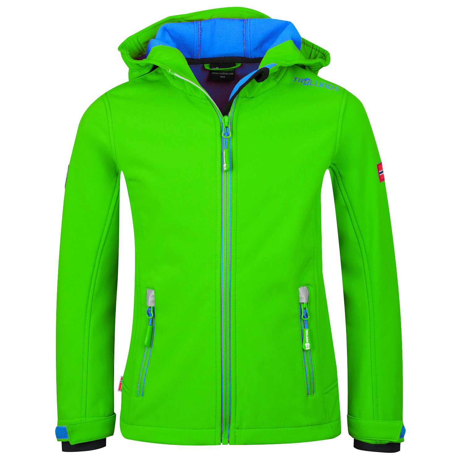

Куртка из софтшелла Trollkids Kid's Trollfjord, цвет Bright Green/Med Blue