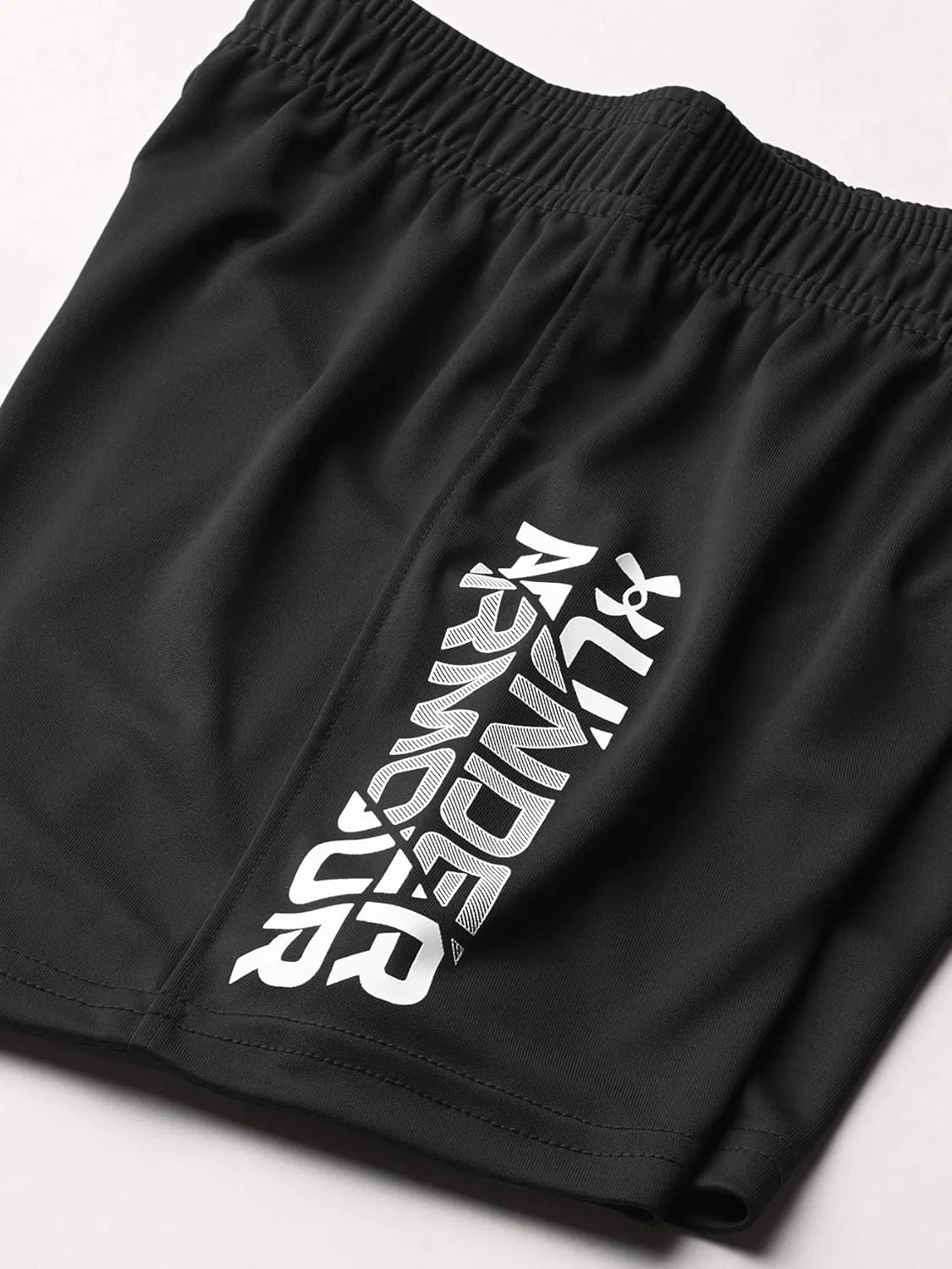 Детские шорты Under Armour Performance Tech с эластичным поясом, легкие и быстросохнущие, Black Signature White — фото 2
