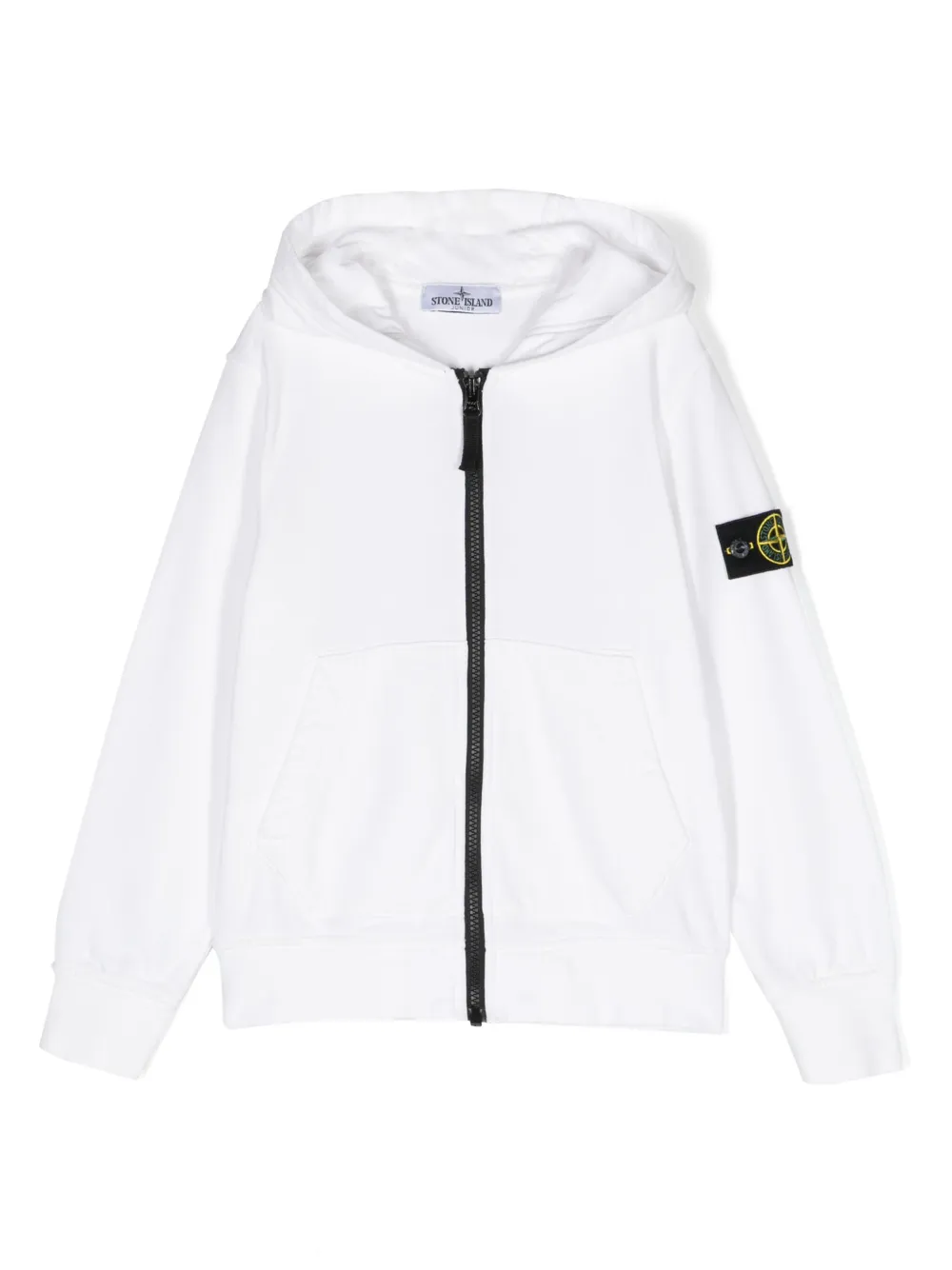 

Худи на молнии с нашивкой Compass Stone Island Junior, белый