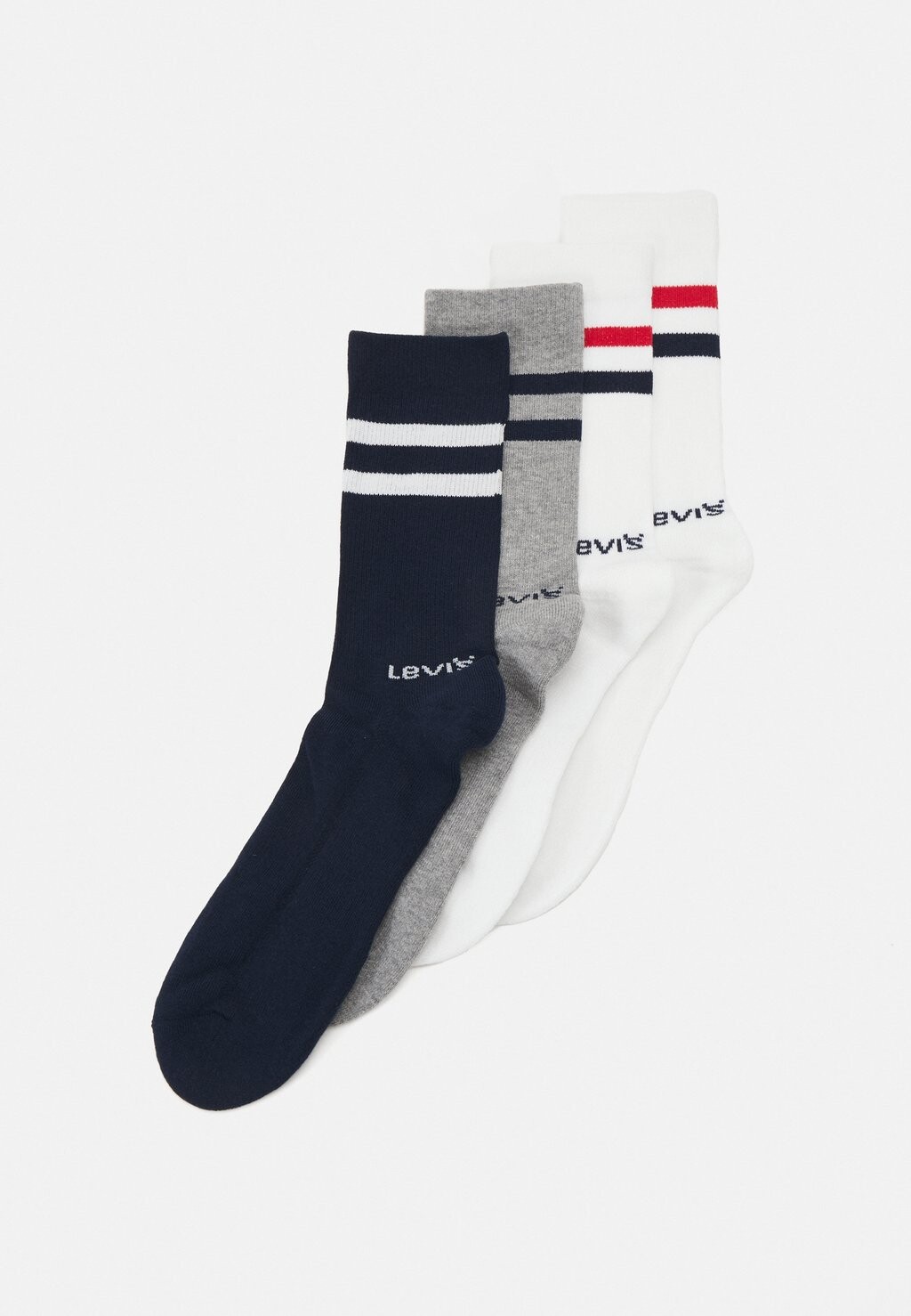 

Носки Regular Cut Sport Stripe Unisex 4 Pack Levi's, культовые /темно-синие/серые