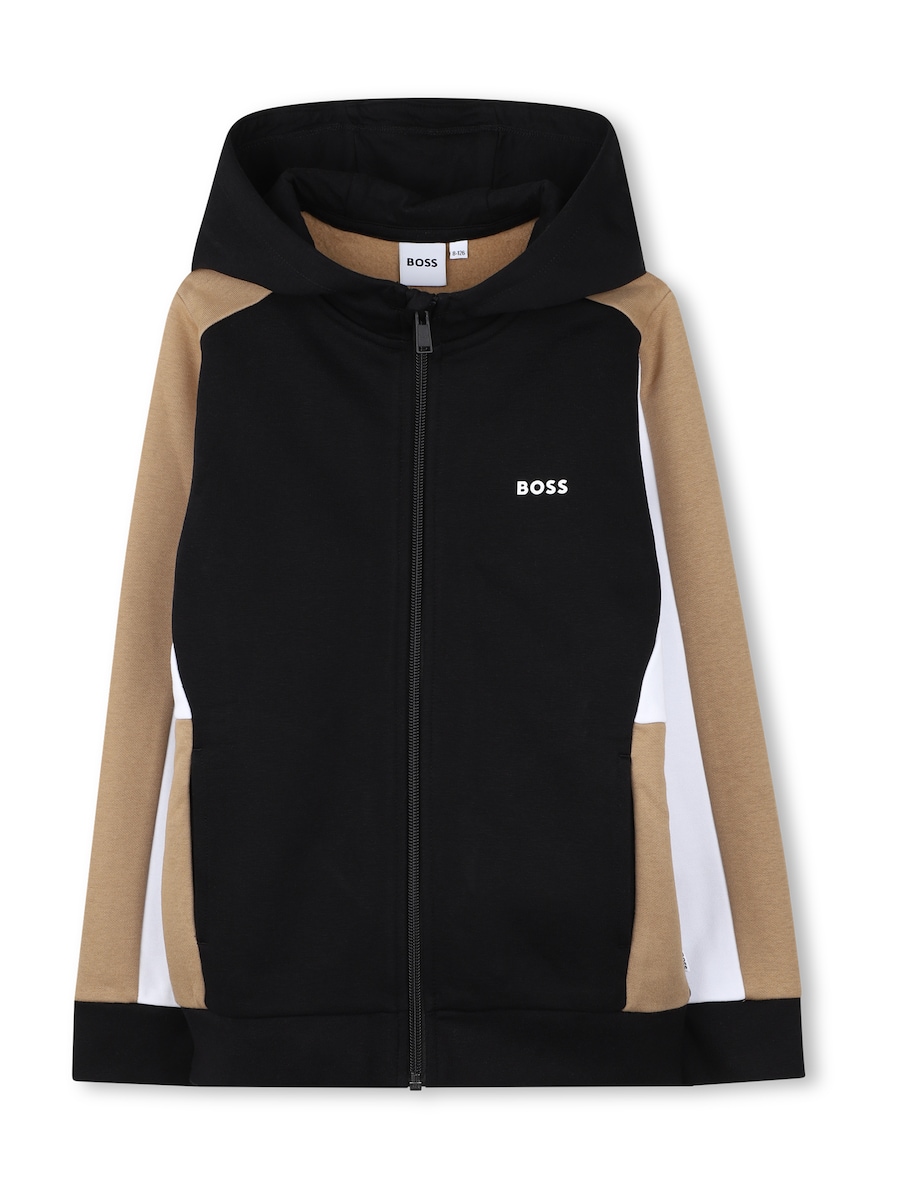 

Толстовка с капюшоном на молнии BOSS, черный