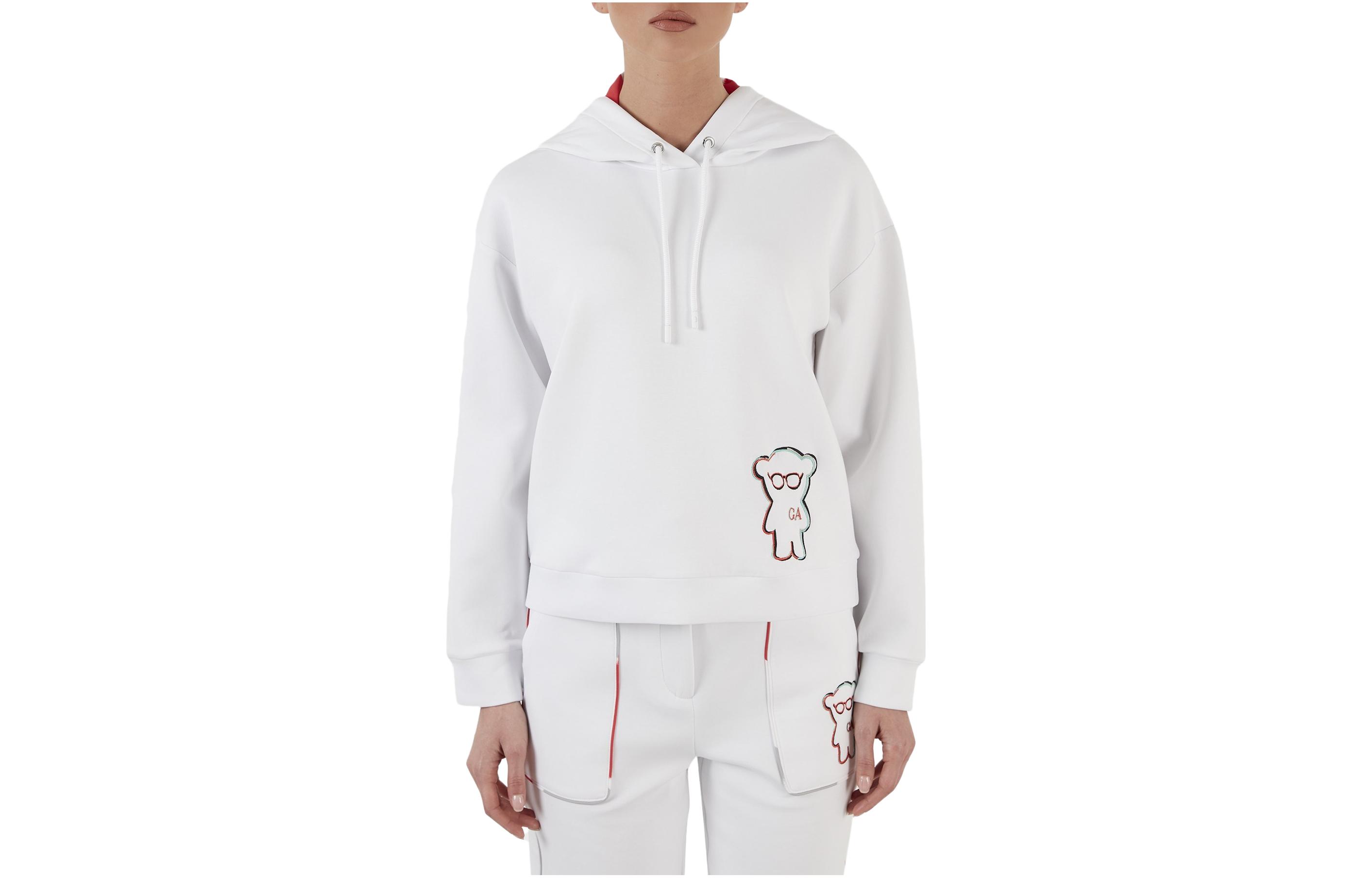 Emporio Armani Женская толстовка, белые, с капюшоном, средней плотности ткани, другие — фото 3