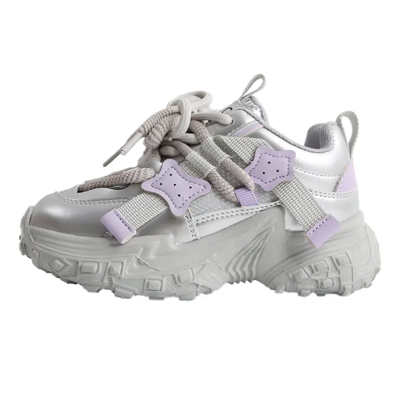 

Детские противоскользящие и дышащие повседневные кроссовки для детей 3-7 лет MAIBUXIONG, серебро