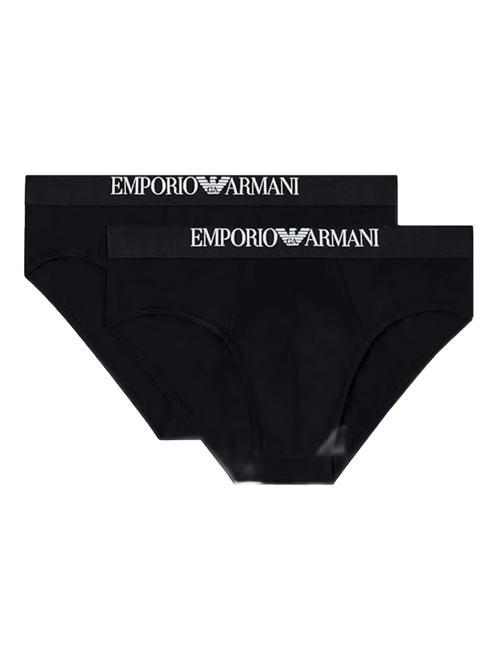 

Трусы с логотипом и эластичным поясом (упаковка из двух штук) Emporio Armani, черный