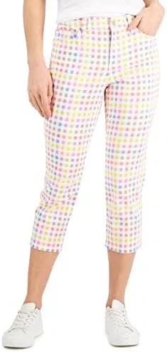 Джинсы капри Charter CIub Bristol Gingham, белый