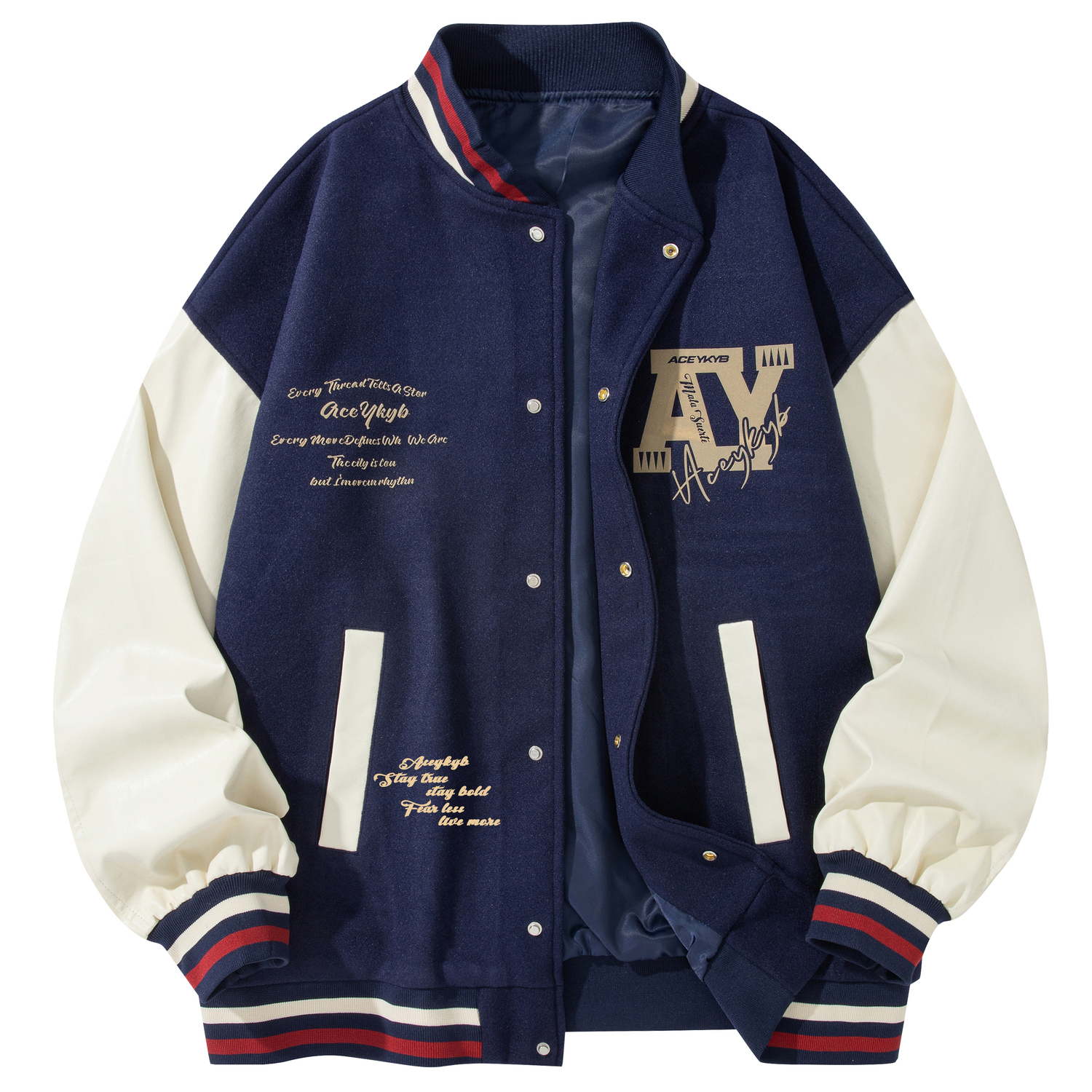 

YK&YB Тао Хуан Бейсбольная куртка унисекс, Navy Blue