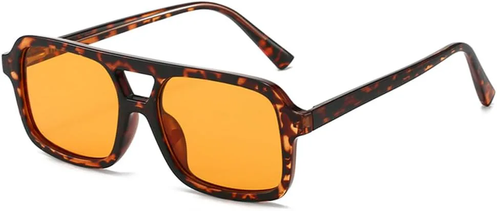 

Солнцезащитные очки UV400 с двойной перемычкой, конфетный цвет, для женщин и мужчин, для бега и занятий спортом на открытом воздухе UYPTK, Leopard Orange