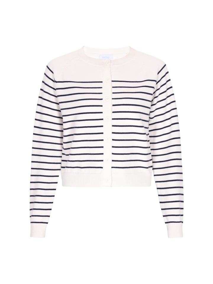 

Женский кардиган темно-синего цвета с оттенком белого usha BLUE LABEL