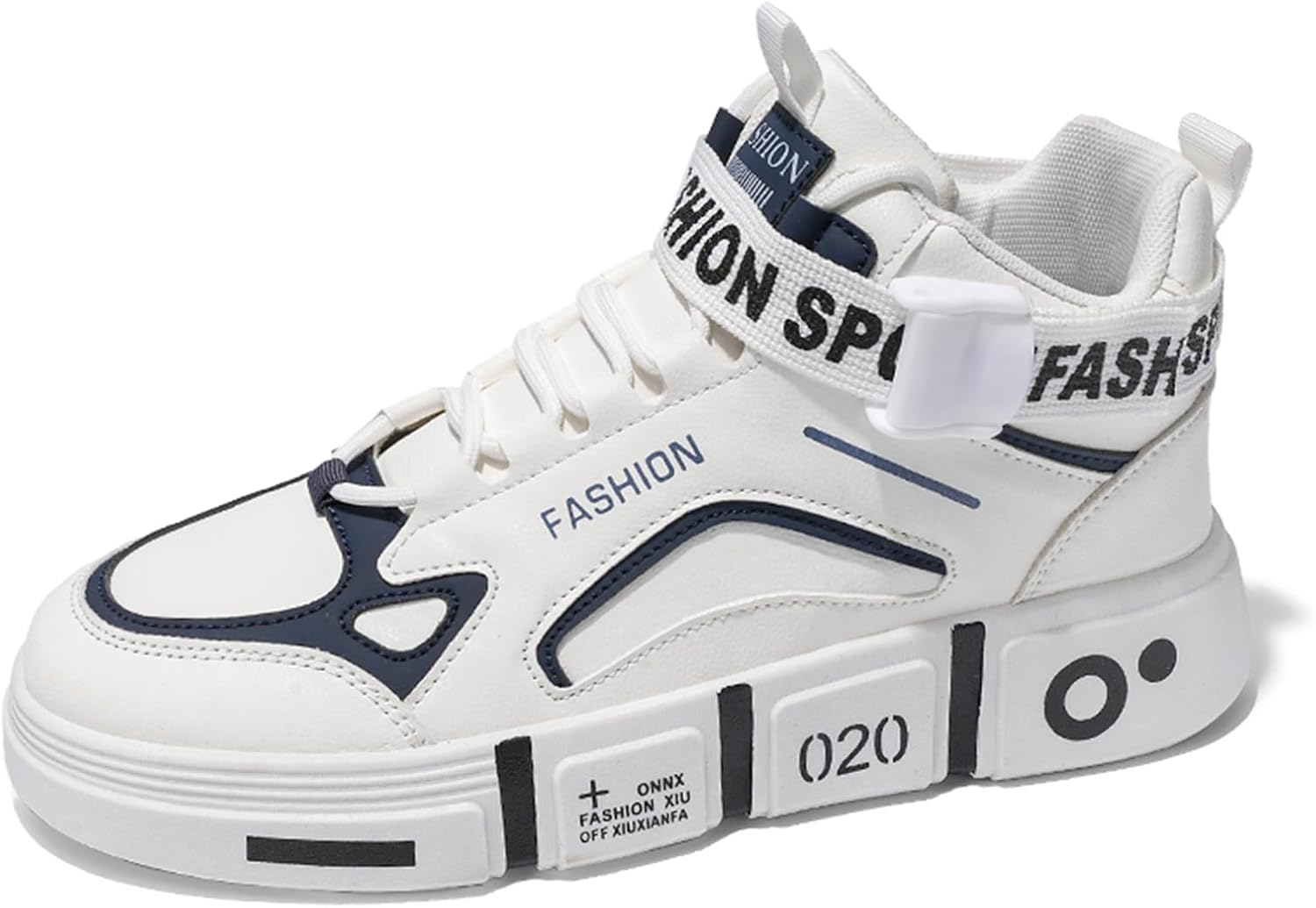 

Мужские модные кроссовки SPWAGYM, высокие скейт-обувь, стильные кроссовки, повседневные спортивные кроссовки для ходьбы, белый/синий