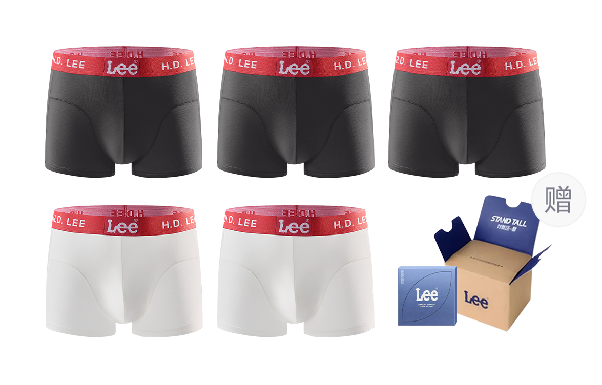 

Классические трусы 101 для мужчин, набор из 5 штук Lee, белый