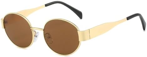 

Круглые винтажные солнцезащитные очки для женщин и мужчин, маленькие овальные очки для вечеринок в золотой металлической оправе, женские солнцезащитные очки UV400 MTZJH, C4