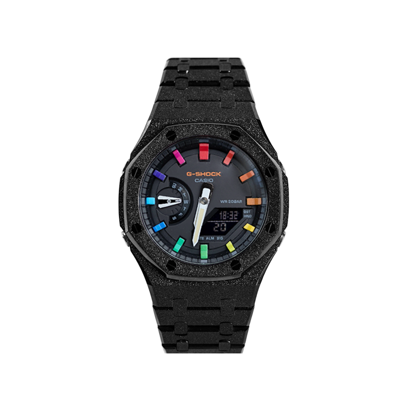 

CASIO Часы Unisex Liquid Crystal/Analog Dual Display Series 48.5mm Black Watch, Summer Glow, Full Frost Black