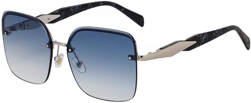 

Большие безободковые солнцезащитные очки для женщин и мужчин, винтажные солнцезащитные очки в крупной оправе, металлические очки, защита от ультрафиолета UV400 VFDHN, 7