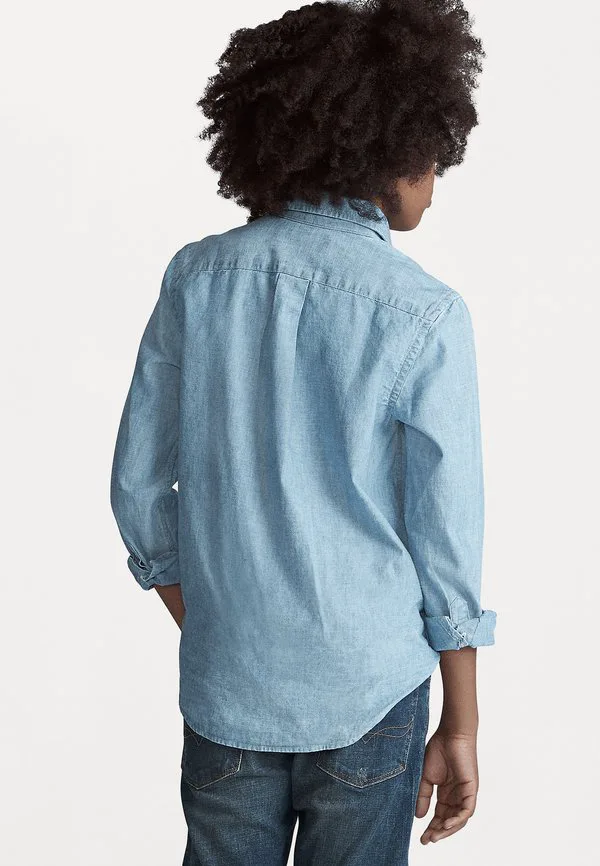 Хлопковая рубашка из шамбре 714y Polo Ralph Lauren, Light Blue — фото 2
