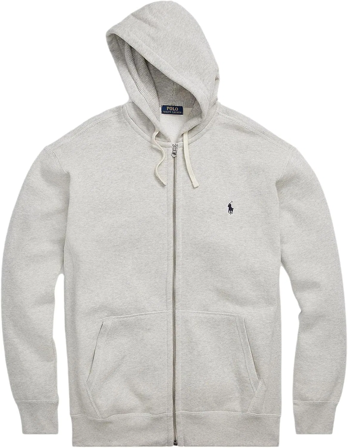 POLO RALPH LAUREN Большая и высокая классическая флисовая толстовка на молнии, Grey Heather