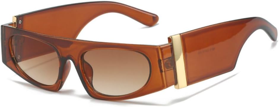 

MUTYNE Модные солнцезащитные очки с широкими дужками для женщин, винтажные солнцезащитные очки в форме прямоугольника для мужчин, стильные черные градиентные очки в стиле хип-хоп, Tea Tea