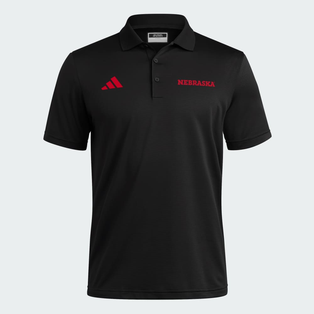 

Спортивная футболка Adidas Nebraska Cornhuskers Coaches Ottoman Polo, цвет Black/Team Power Red