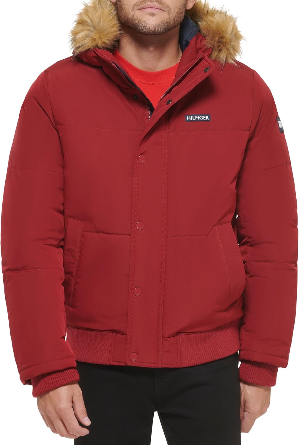 

Мужская стеганая куртка-бомбер Tommy Hilfiger Arctic Cloth (стандартная и для больших и высоких), Red Tech