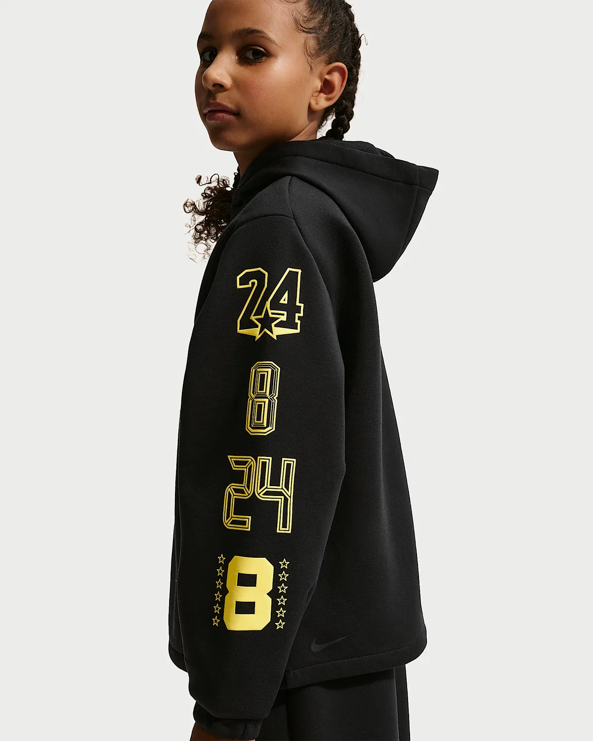 Детская флисовая баскетбольная худи Kobe All-Star Weekend, Black/Sonic Yellow/Light Photo Blue — фото 4