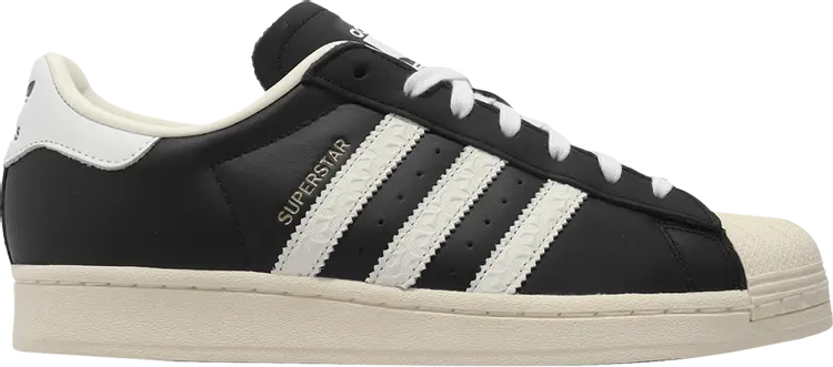 

Кроссовки Superstar 'Debossed Stripes - Black Cream White', черный