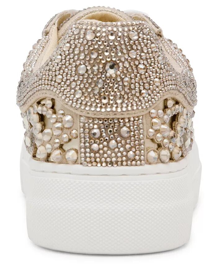 Женские кроссовки Reily на платформе со стразами Betsey Johnson, золото — фото 3