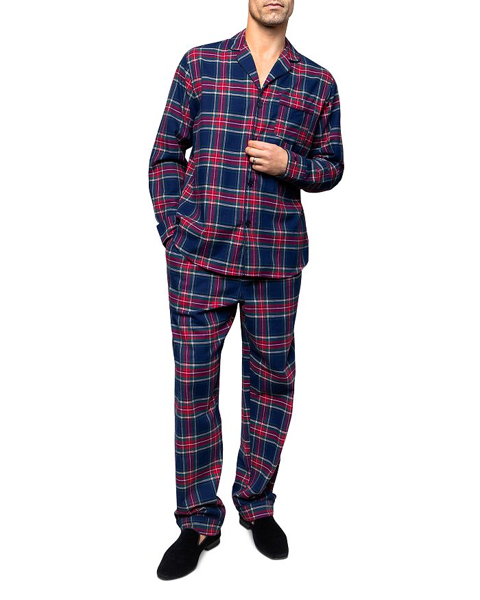 

Мужской пижамный комплект Windsor Tartan Flannel Petite Plume, синий